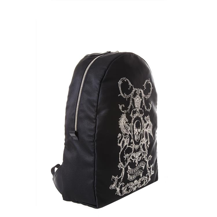 亚历山大麦昆 尼龙男士骷髅头印花双肩背包45